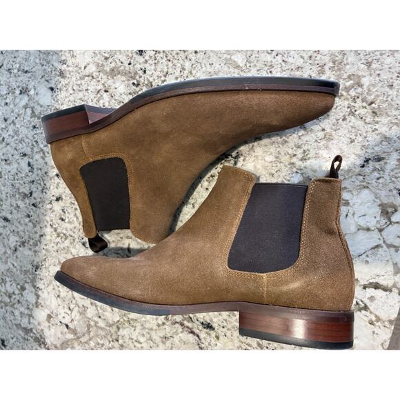 Vintage Foundry Co Mens Pull On Slip On Roberto Chelsea Boots Brown Suede Sz 13